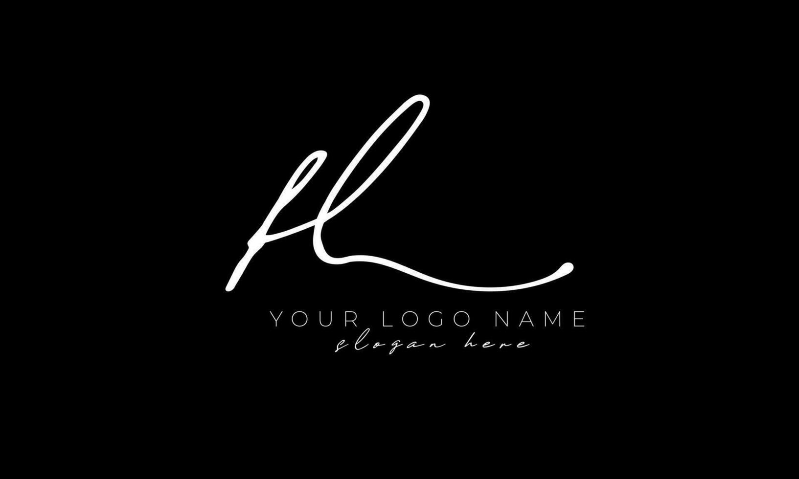 Handwriting letter FL logo design. FL logo design free vector template
