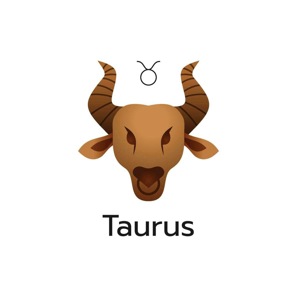 Taurus zodiac sign logo icon isolated horoscope symbol vector illustration