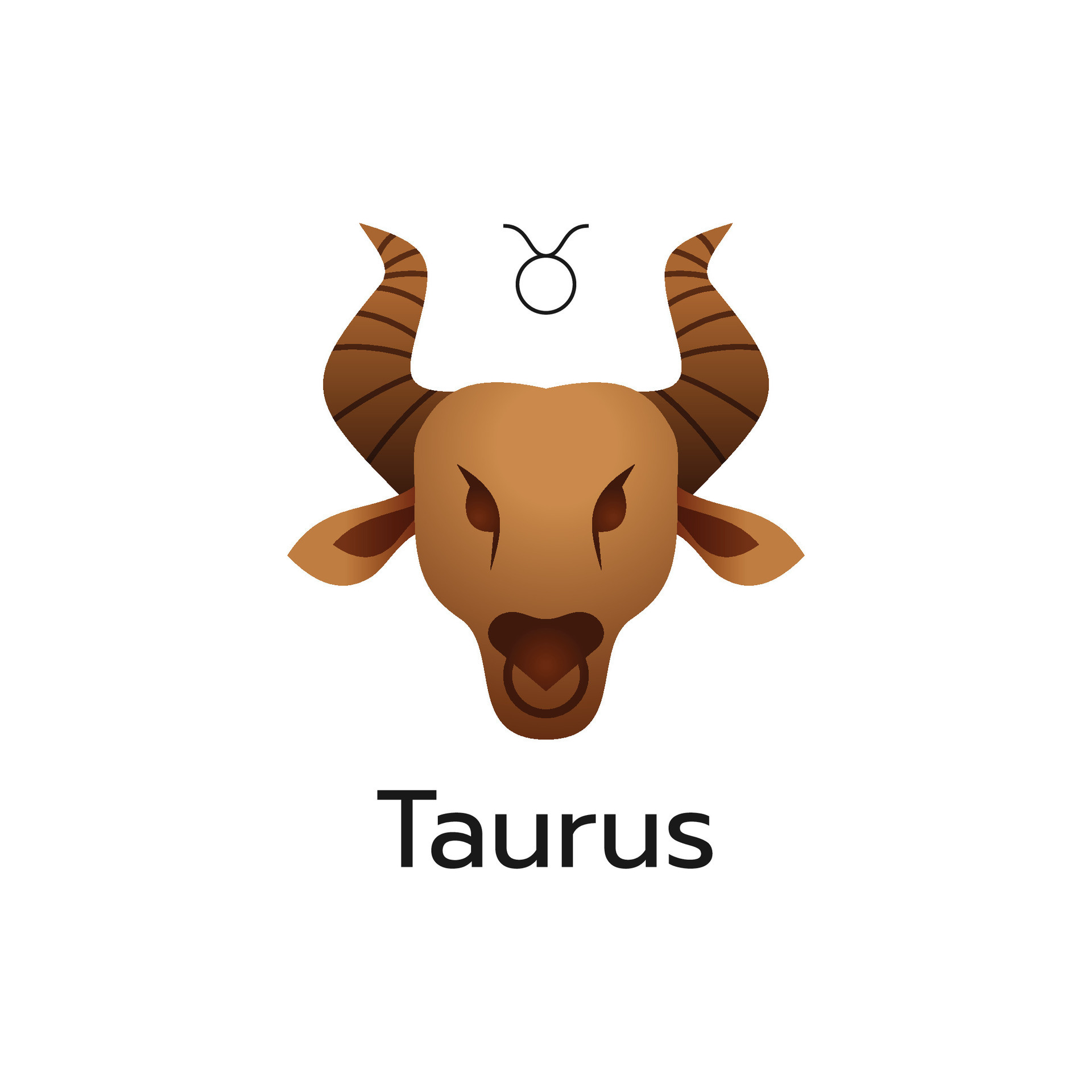 Taurus zodiac sign logo icon isolated horoscope symbol vector ...