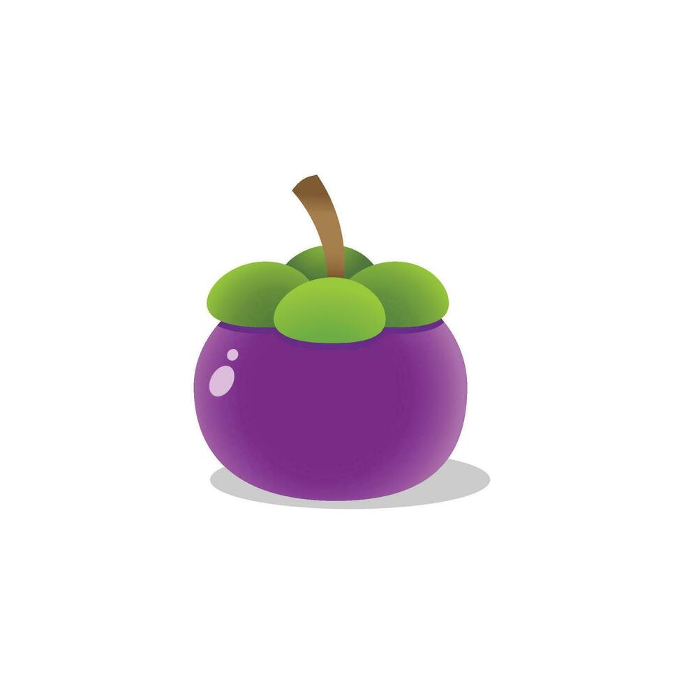 mangostán Fruta personaje dibujos animados aislado vector ilustración