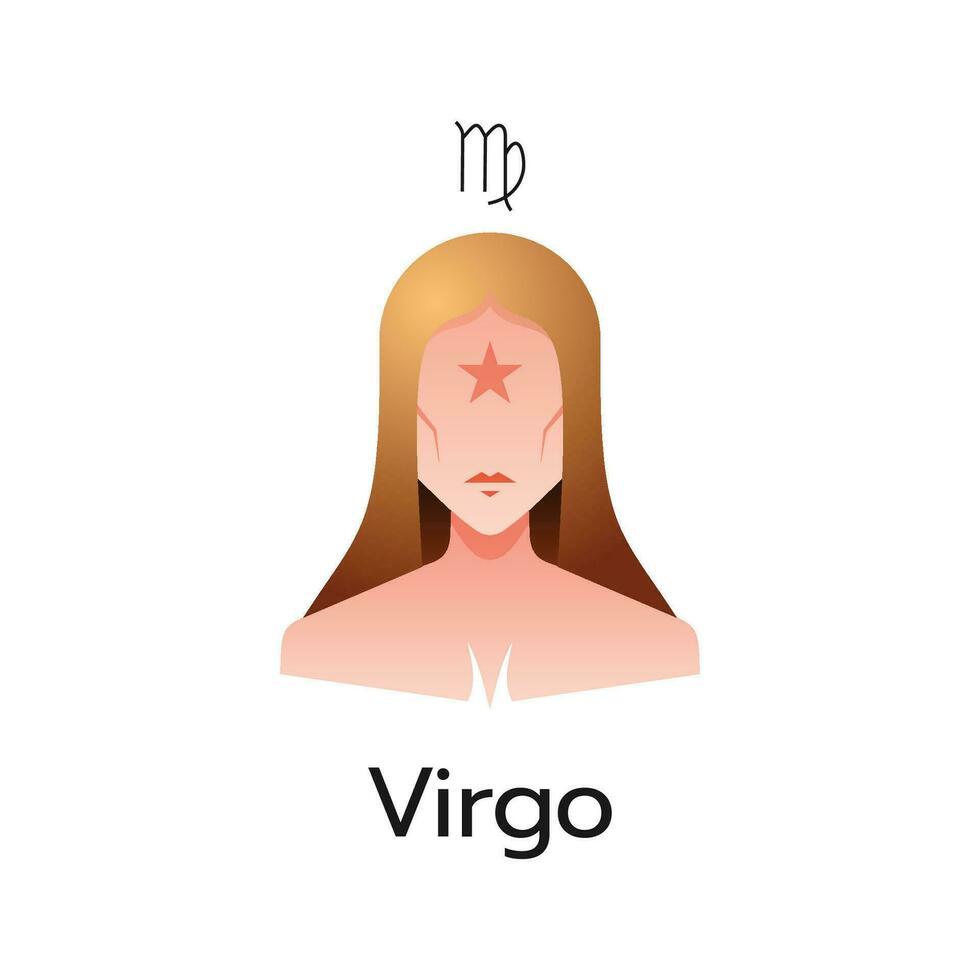 Virgo zodiac sign logo icon isolated horoscope symbol vector illustration