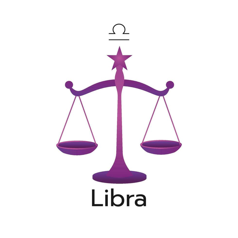 Libra zodiac sign logo icon isolated horoscope symbol vector illustration