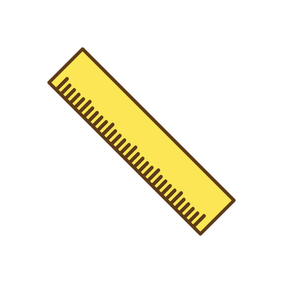 Yellow ruler icon cartoon isolated vector illustration