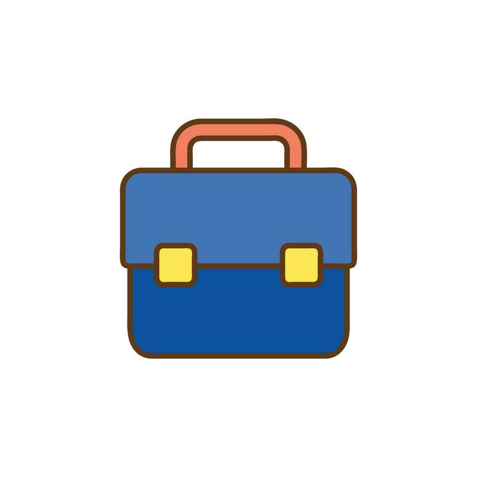 azul colegio bolso icono dibujos animados vector ilustración