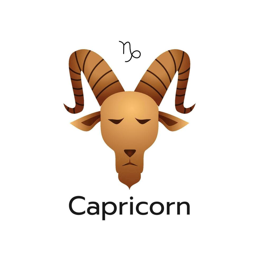 Capricorn zodiac sign logo icon isolated horoscope symbol vector illustration