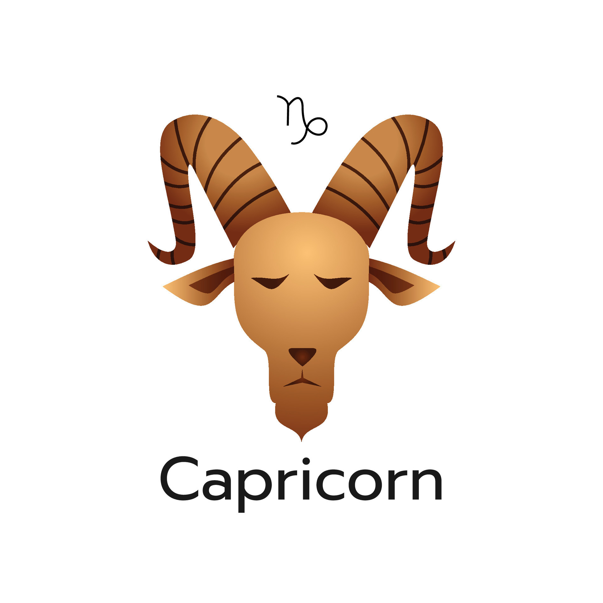 Capricorn zodiac sign logo icon isolated horoscope symbol vector ...