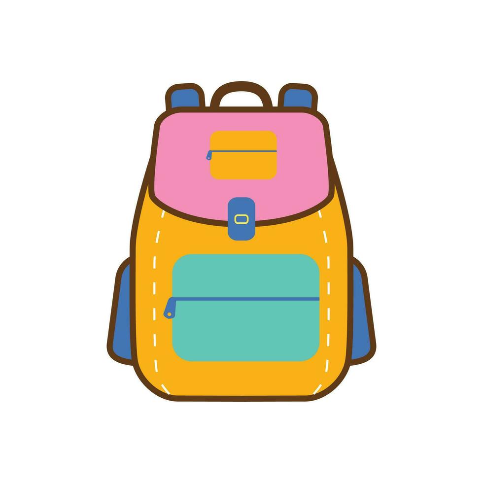 colegio bolso icono dibujos animados aislado vector ilustración