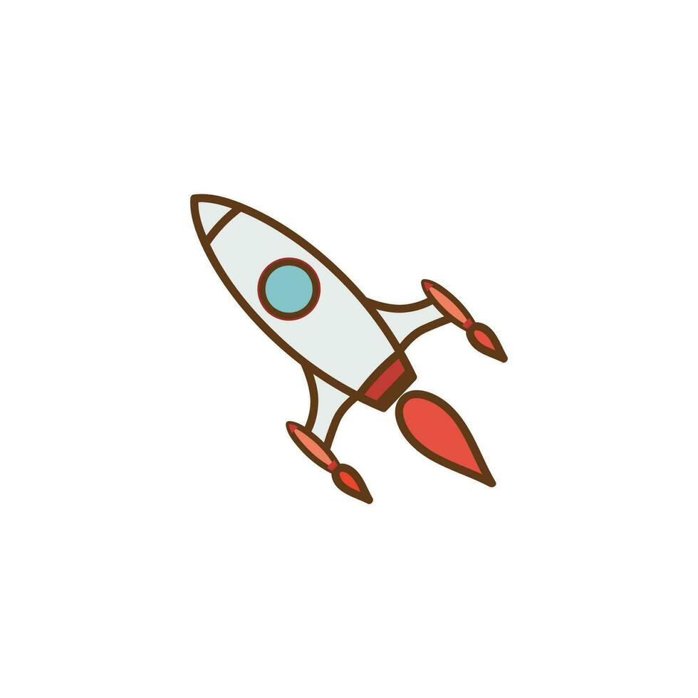 Rocket launch icon  isolated vector illustration
