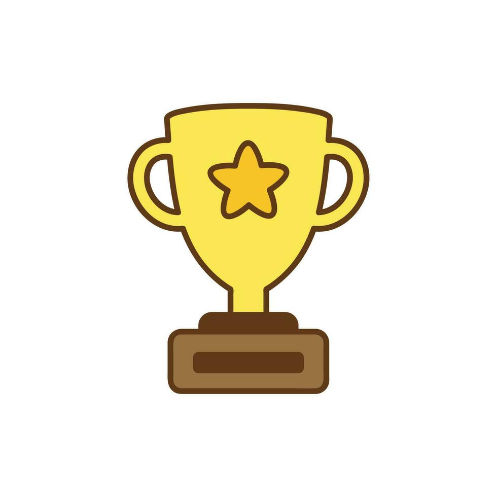 School gold star cup cartoon student concept isolated vector illustration