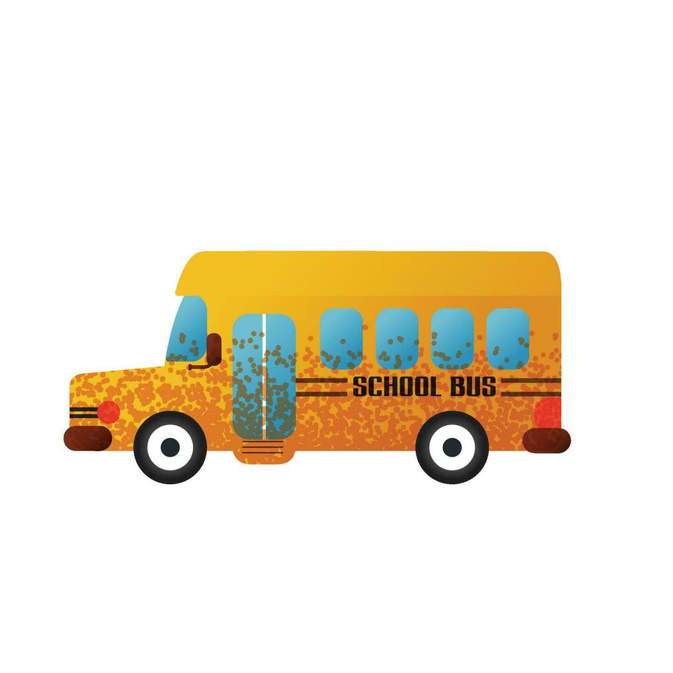 School bus cartoon icon isolated on white background vector illustration