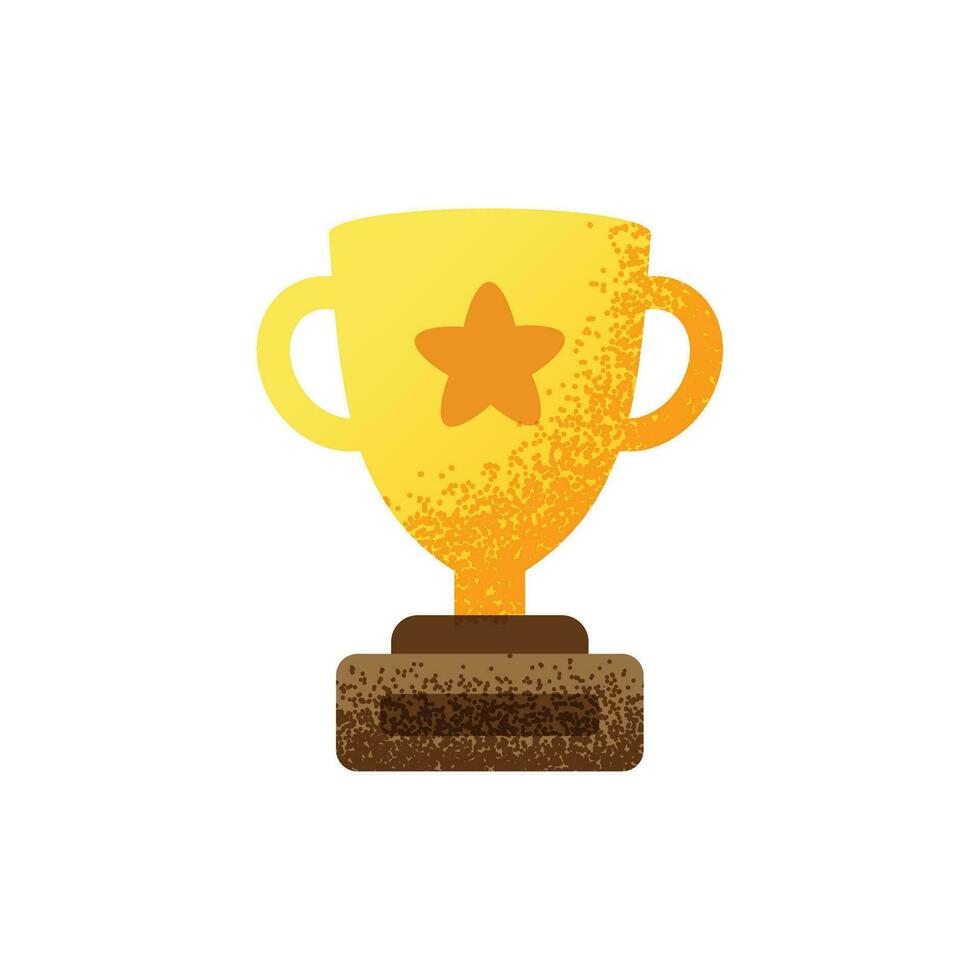 School gold star cup cartoon student concept isolated vector illustration