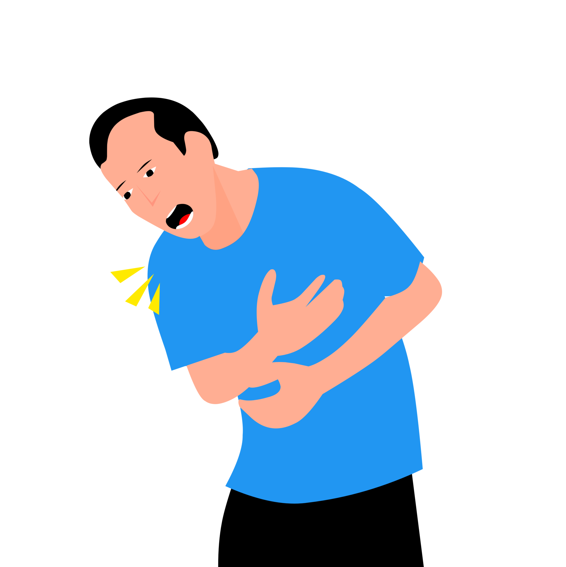 illustration of a man with chest pain 28691568 PNG