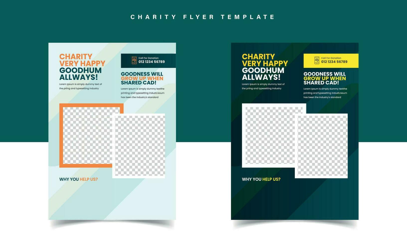 charity flyer, donation banner, charity flyer template Design vector