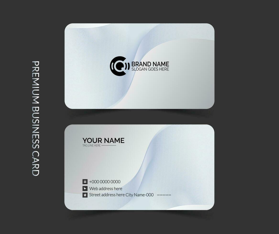 Simple and clean business card template design with mockup and dark background vector