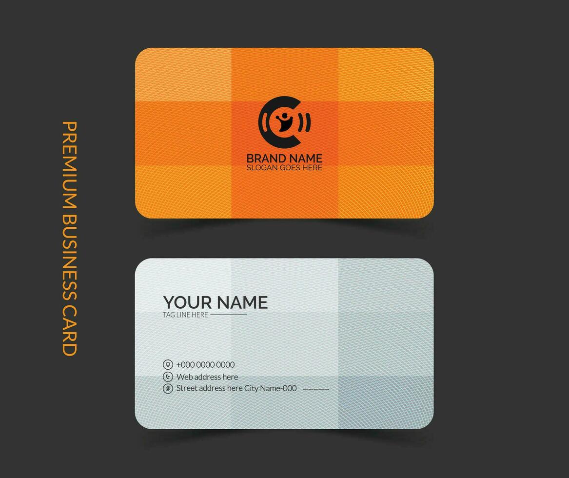 Modern corporate yellow and white business card template design. Simple and clean visiting card layout vector