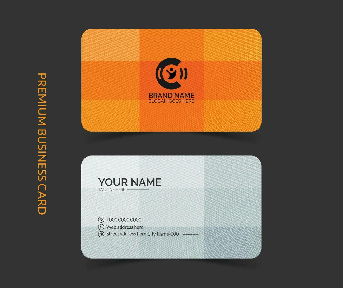 Modern corporate yellow and white business card template design. Simple and clean visiting card layout vector