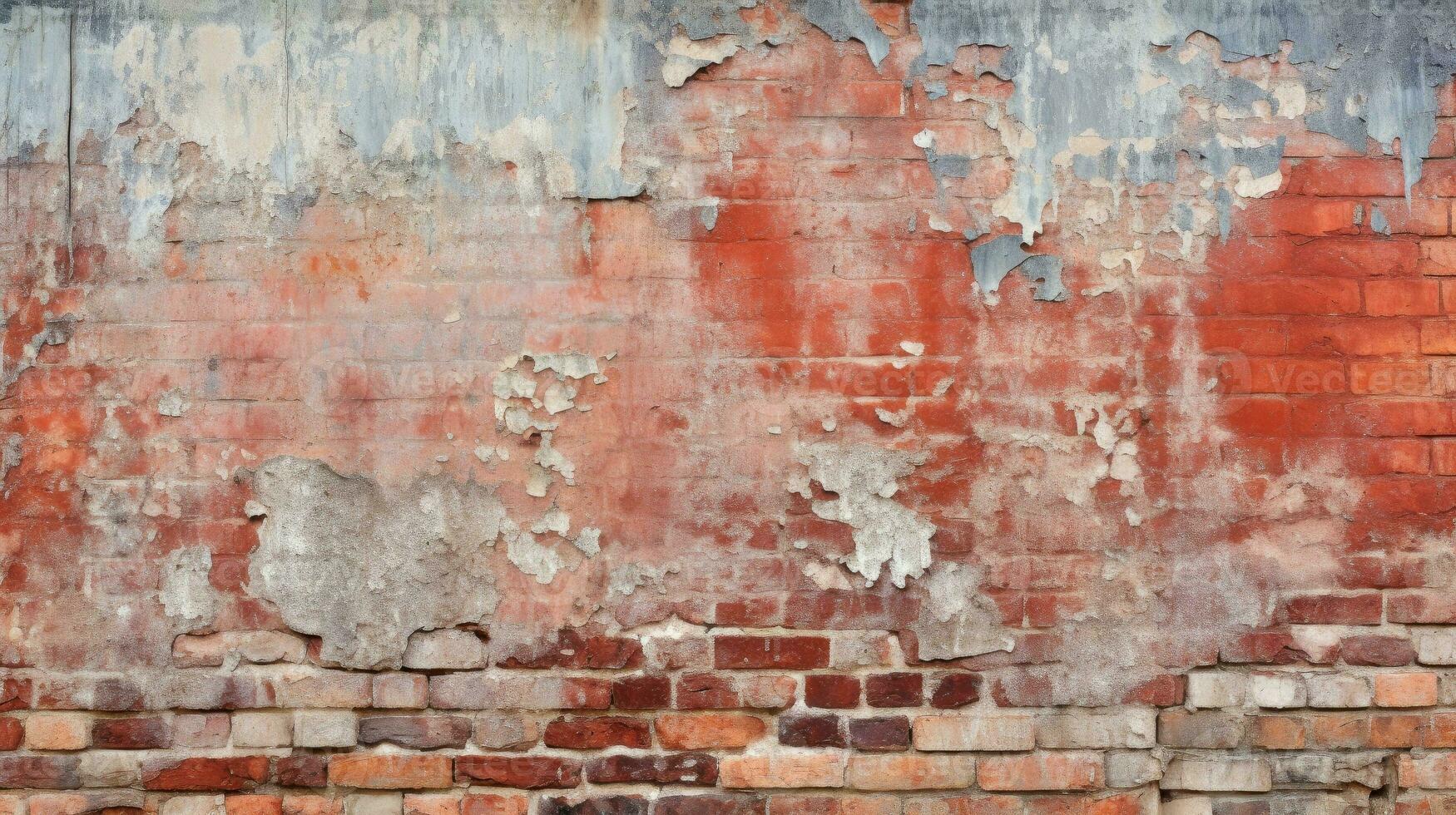 Red brick wall background, texture pattern for continuous replicate, Generative AI illustration photo