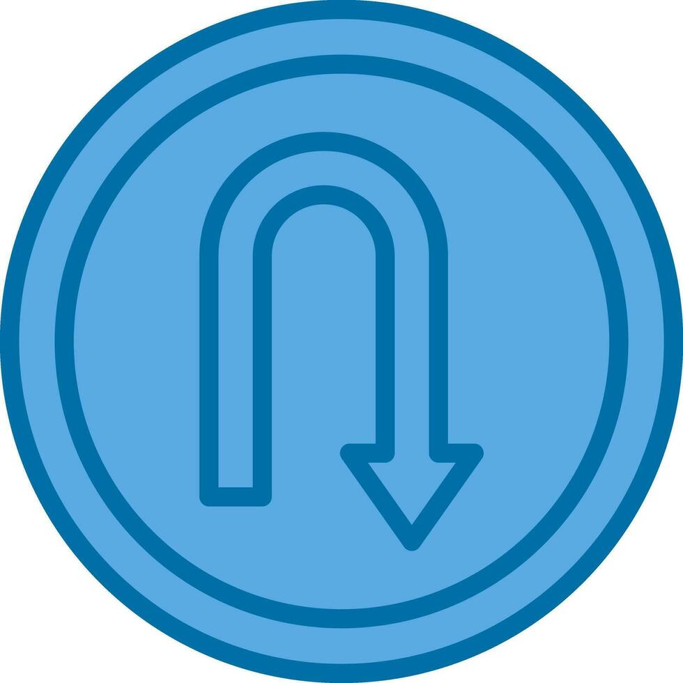 U Turn Vector Icon Design