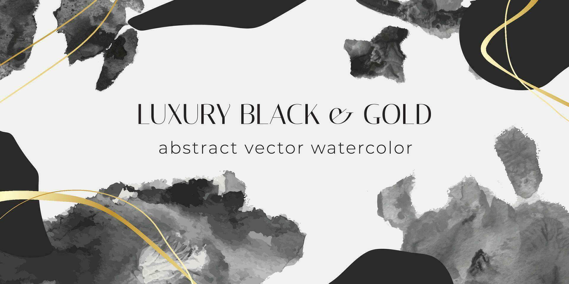 Black and Gold Abstract Watercolor Background vector