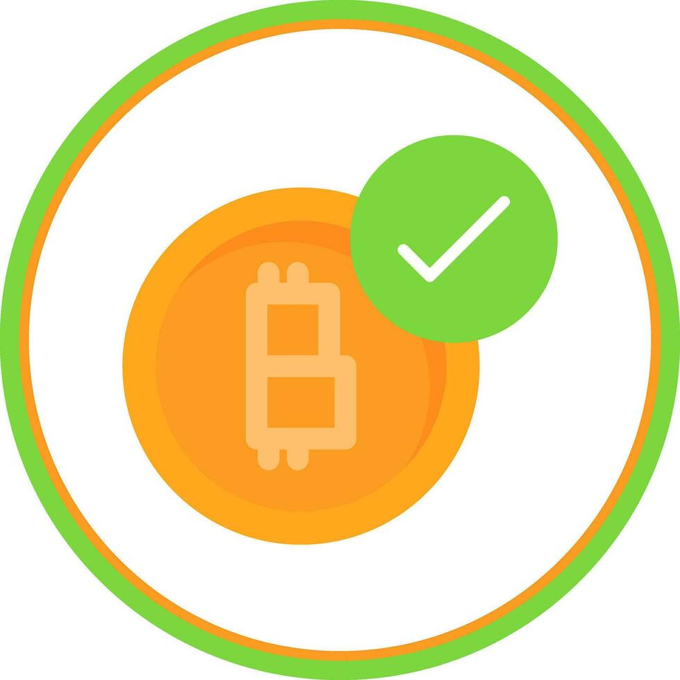 Bitcoin accepted Vector Icon Design