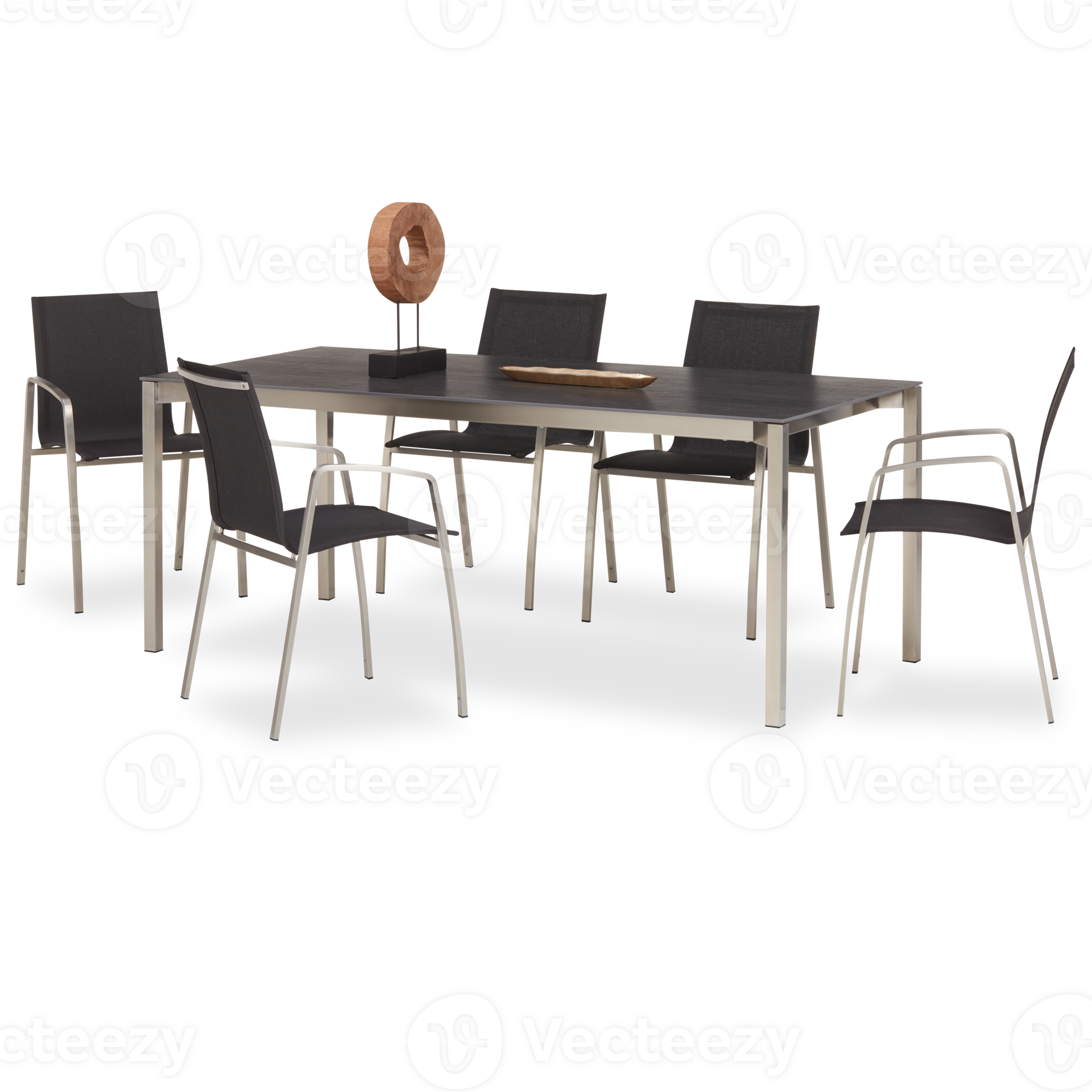 Set of meeting tables and chairs is empty cut out isolated transparent