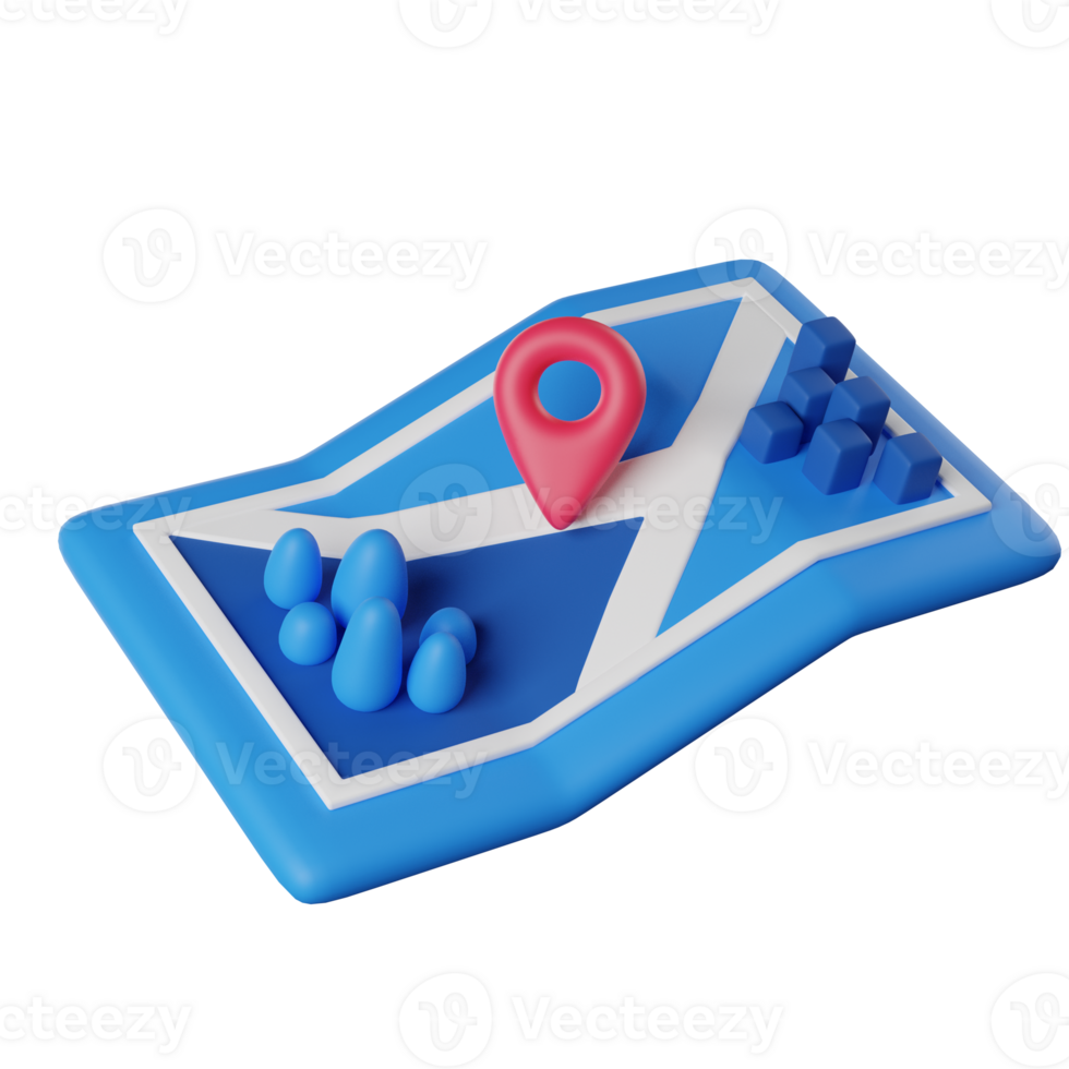 Map 3D render icon png