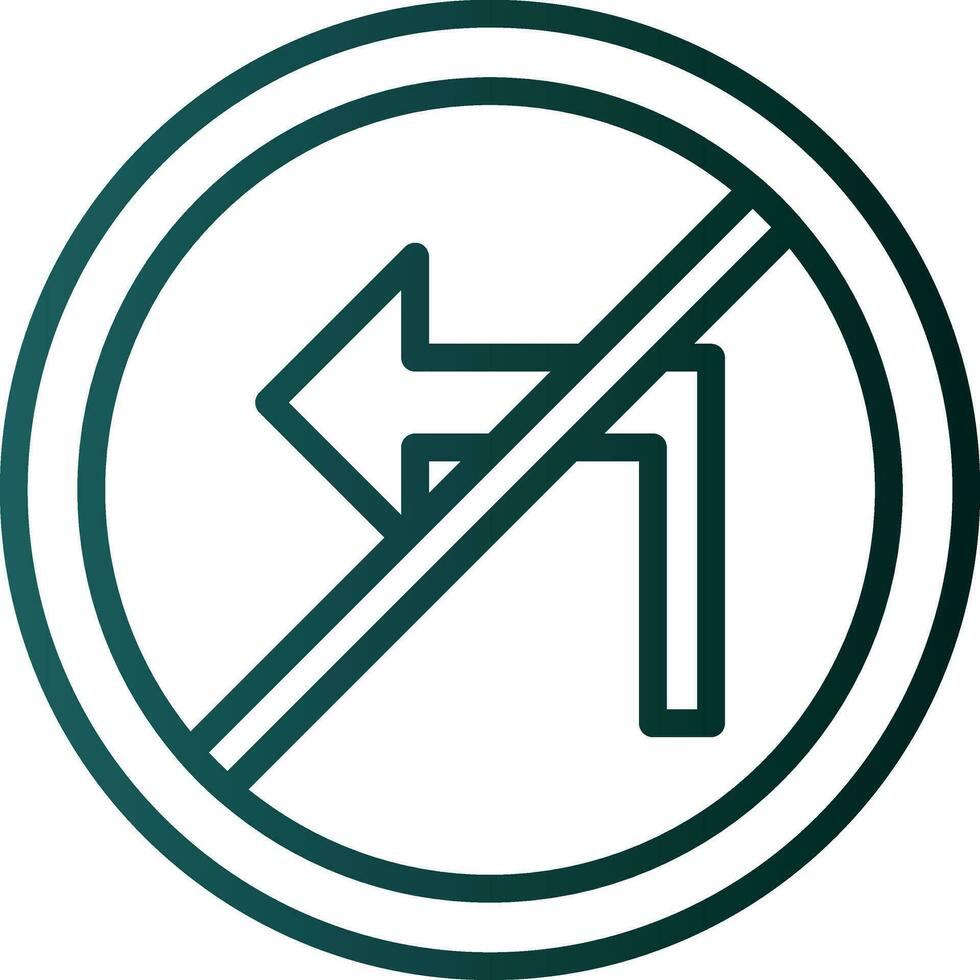 No Turn Left Vector Icon Design
