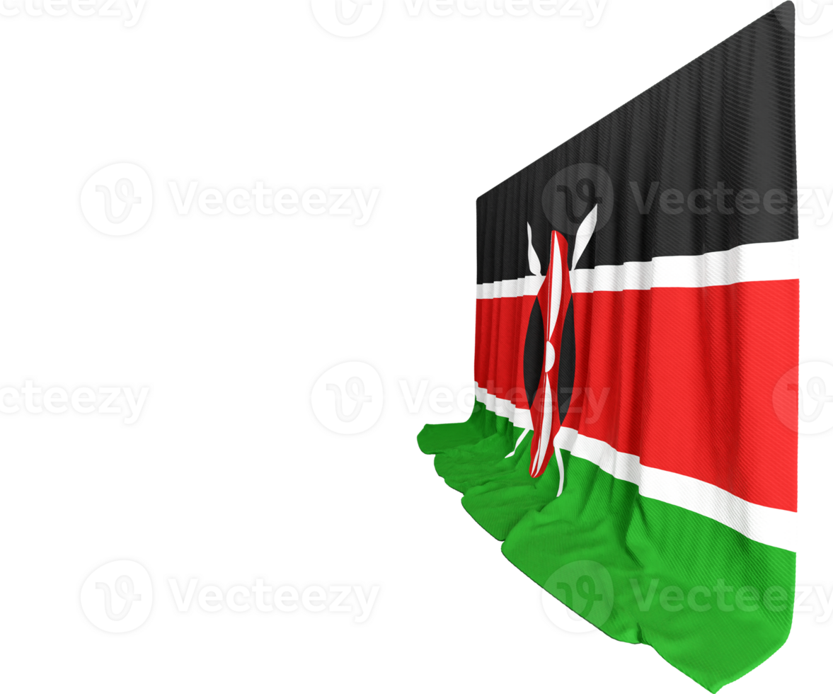 Swahili Flag Curtain in 3D Rendering Embracing Kenya's Natural Beauty png