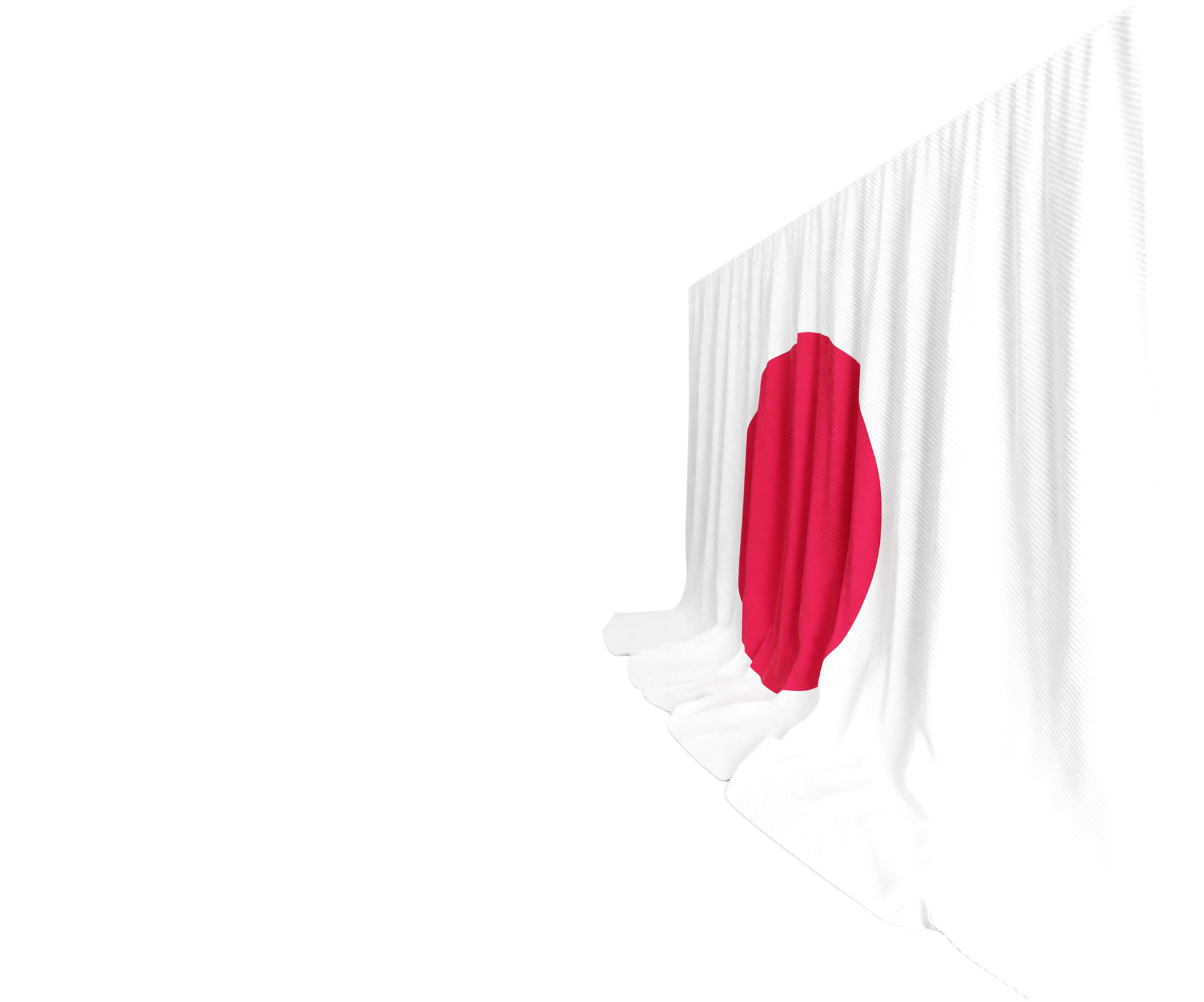 Japanese Flag Curtain in 3D Rendering Reflecting Japan's Rich Heritage 
