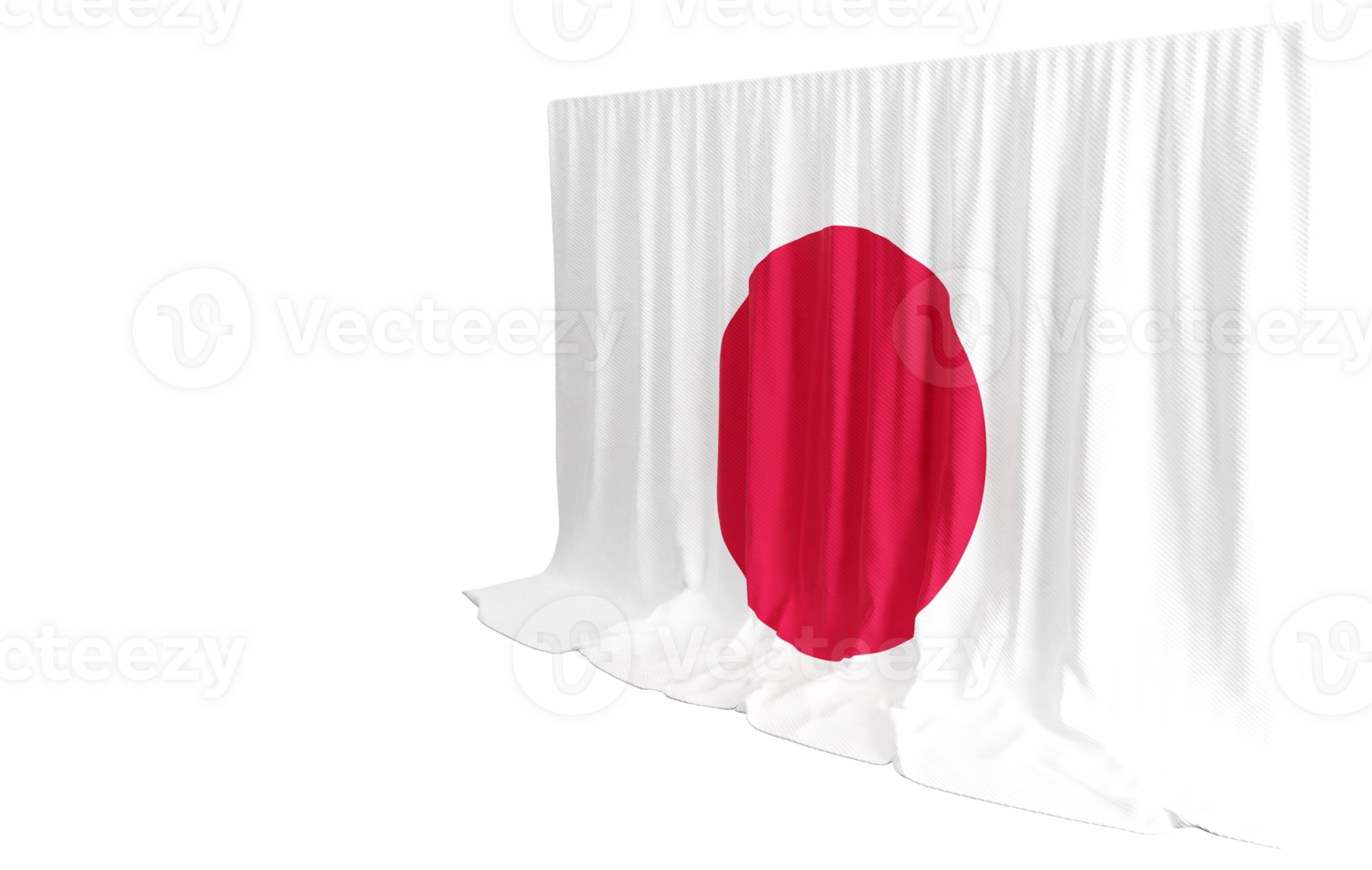 Japanese Flag Curtain in 3D Rendering Reflecting Japan's Rich Heritage png