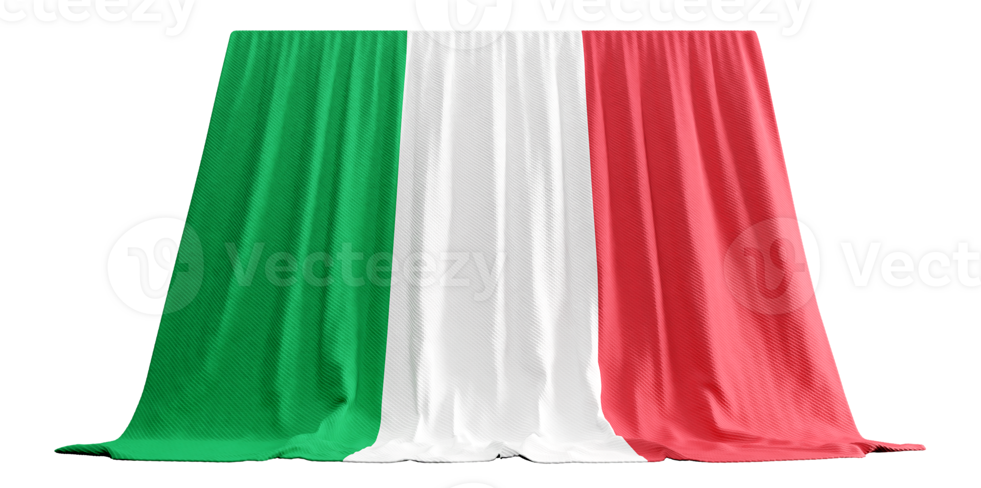 Italienisch Flagge Vorhang im 3d Rendern Italiens zeitlos Eleganz png