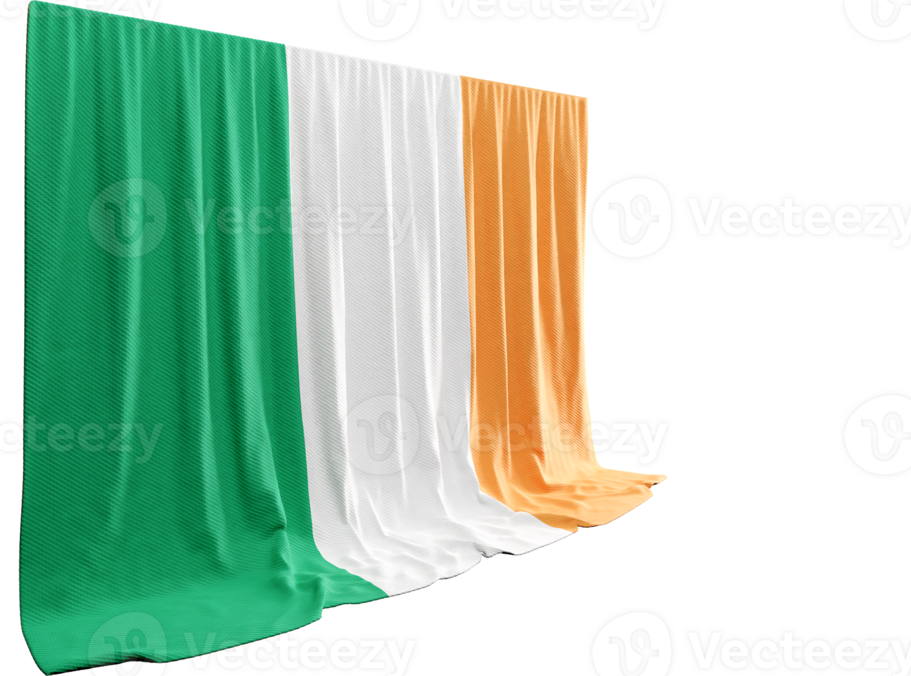 Irish Flag Curtain in 3D Rendering Ireland's Natural Beauty png