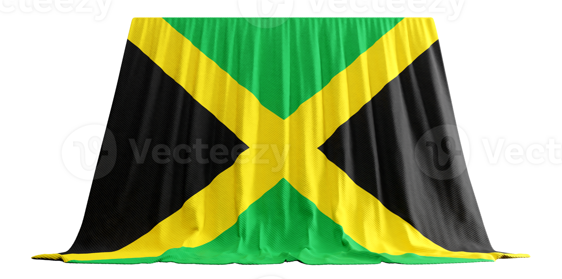 jamaikanisch Flagge Vorhang im 3d Rendern feiern Jamaikas beschwingt Kultur png