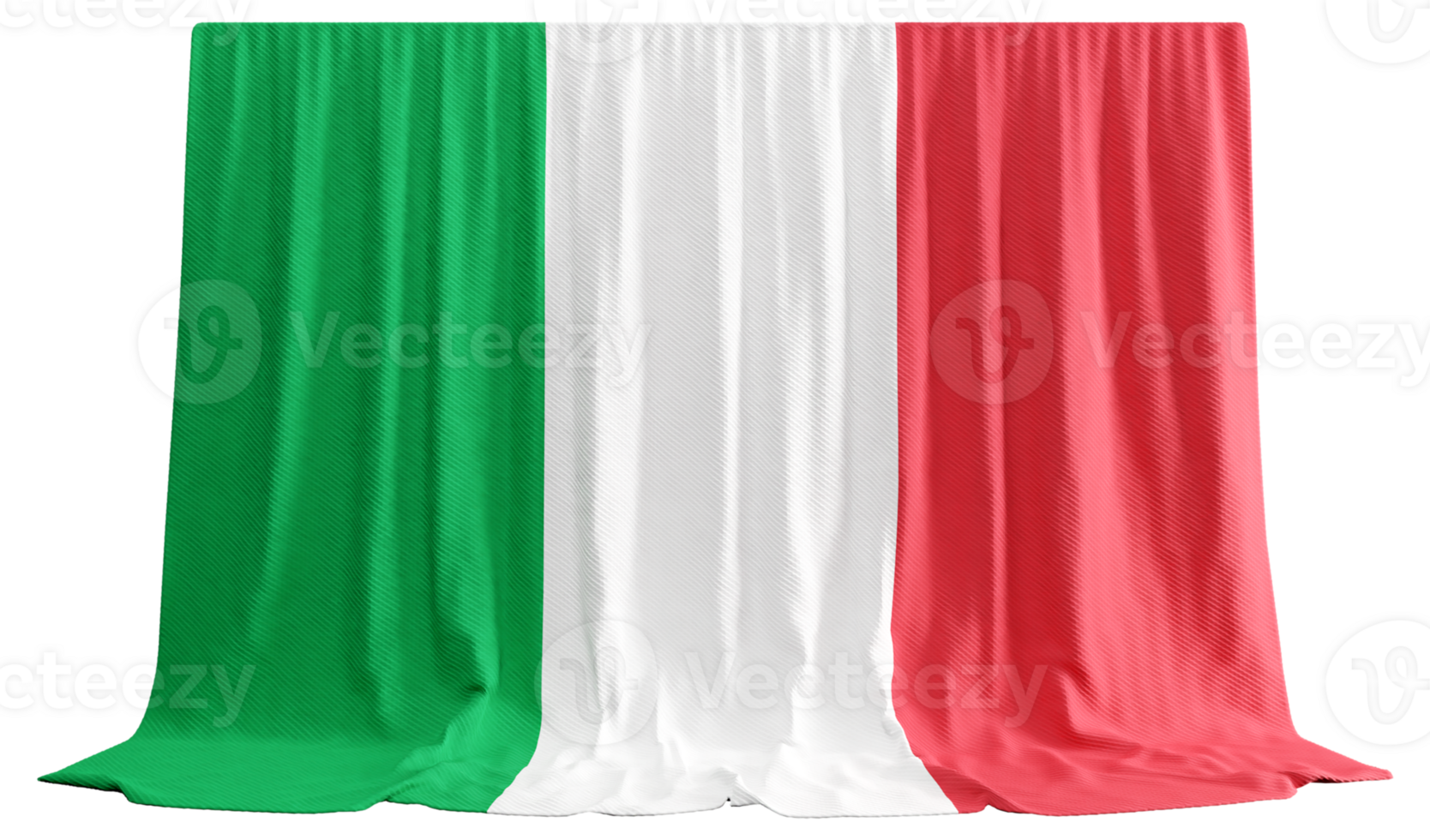 Italiaans vlag gordijn in 3d renderen italië tijdloos elegantie png