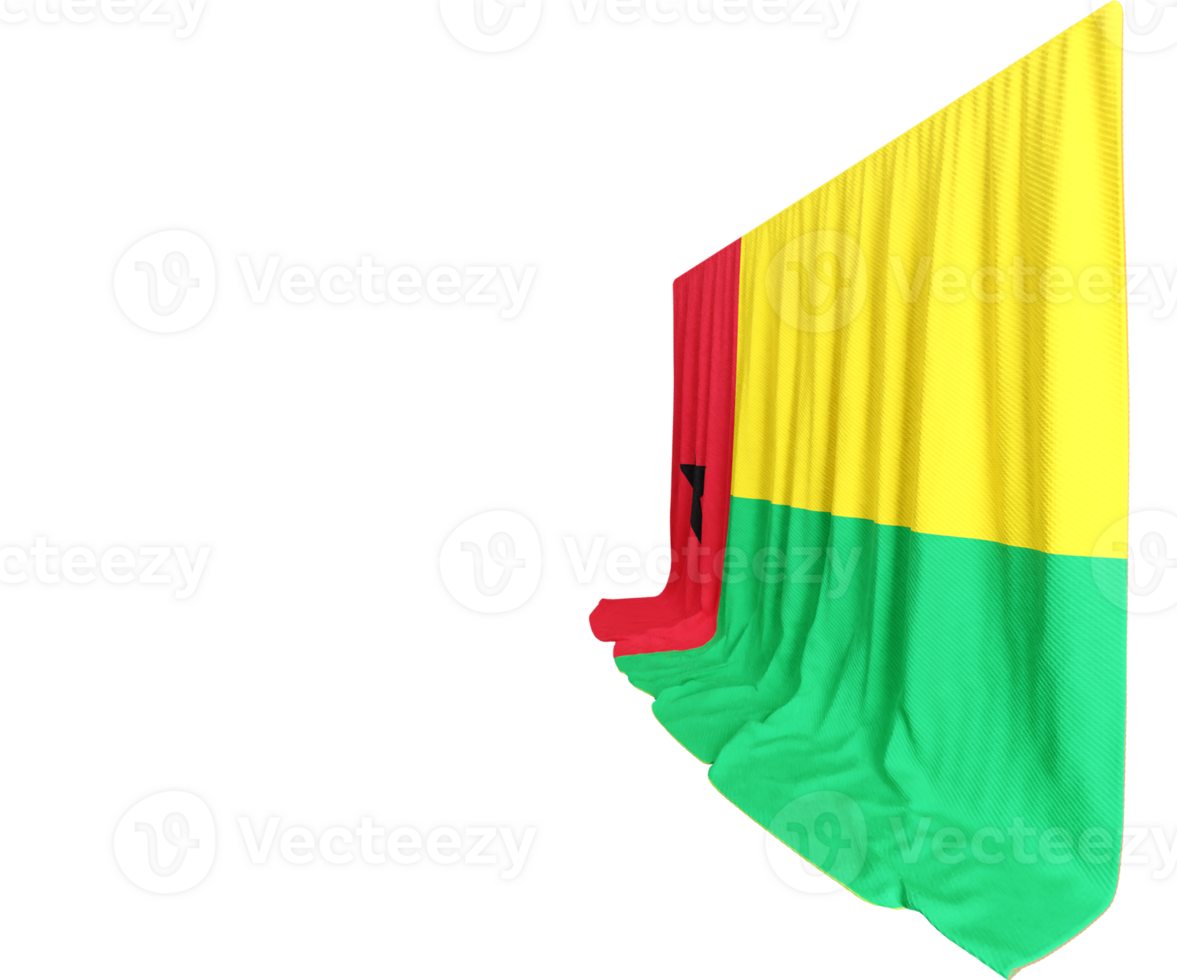 guinea flagga ridå i 3d tolkning guinea-bissaus kulturell rikedom png