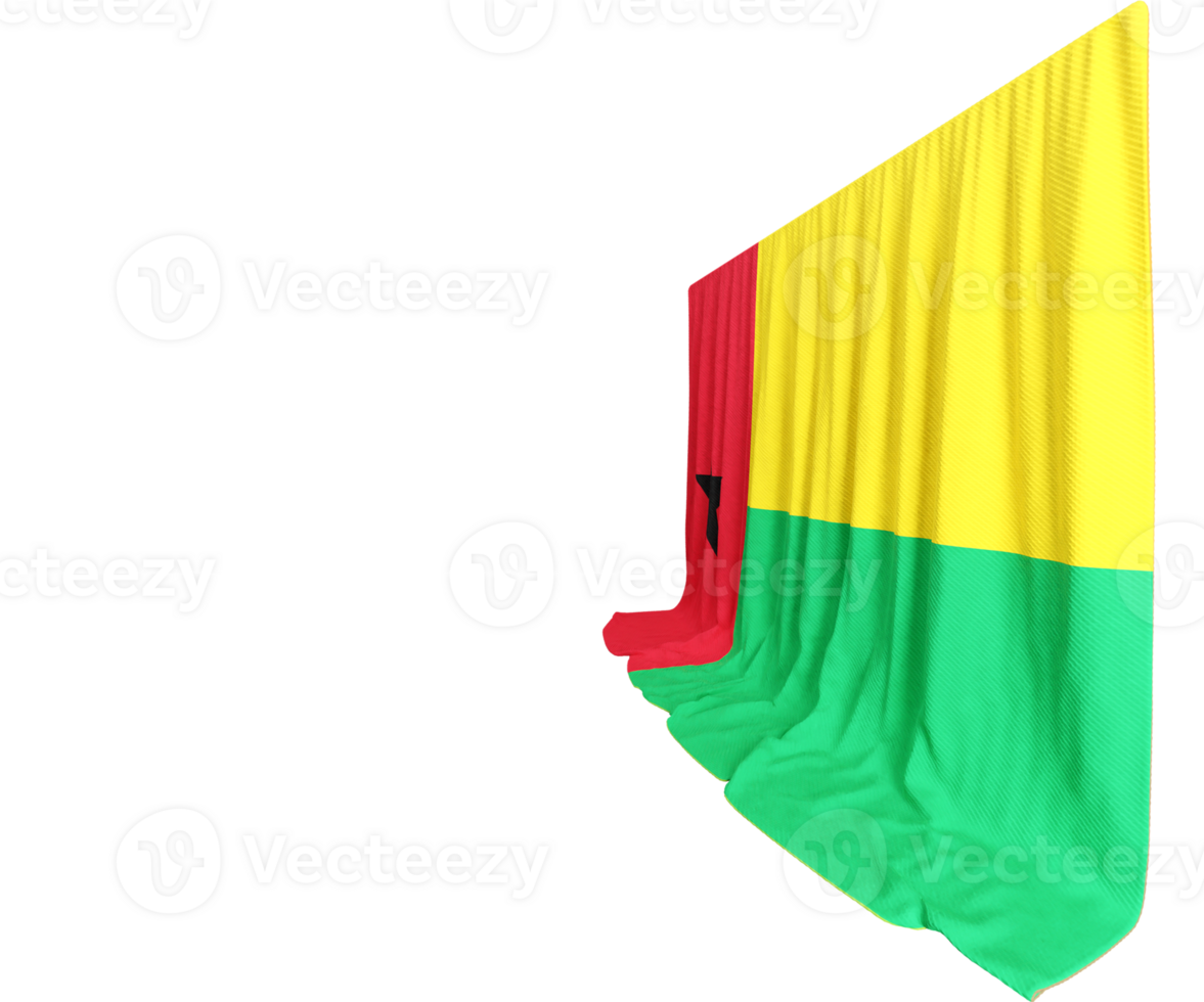 Guinea flag Curtain in 3D Rendering Guinea-Bissau's Cultural Richness png