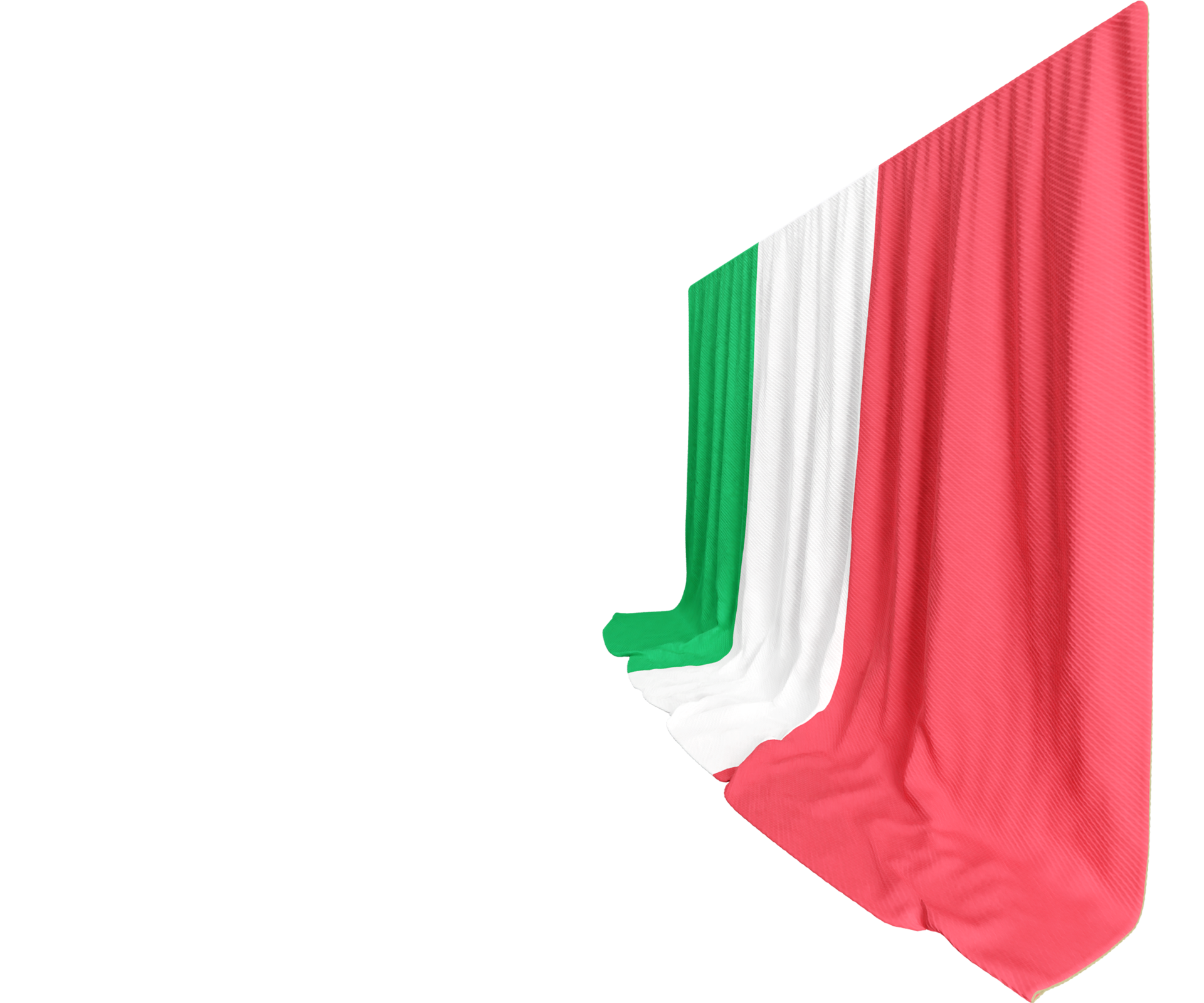 Italian Flag Curtain in 3D Rendering Italy's Timeless Elegance 28693158 PNG