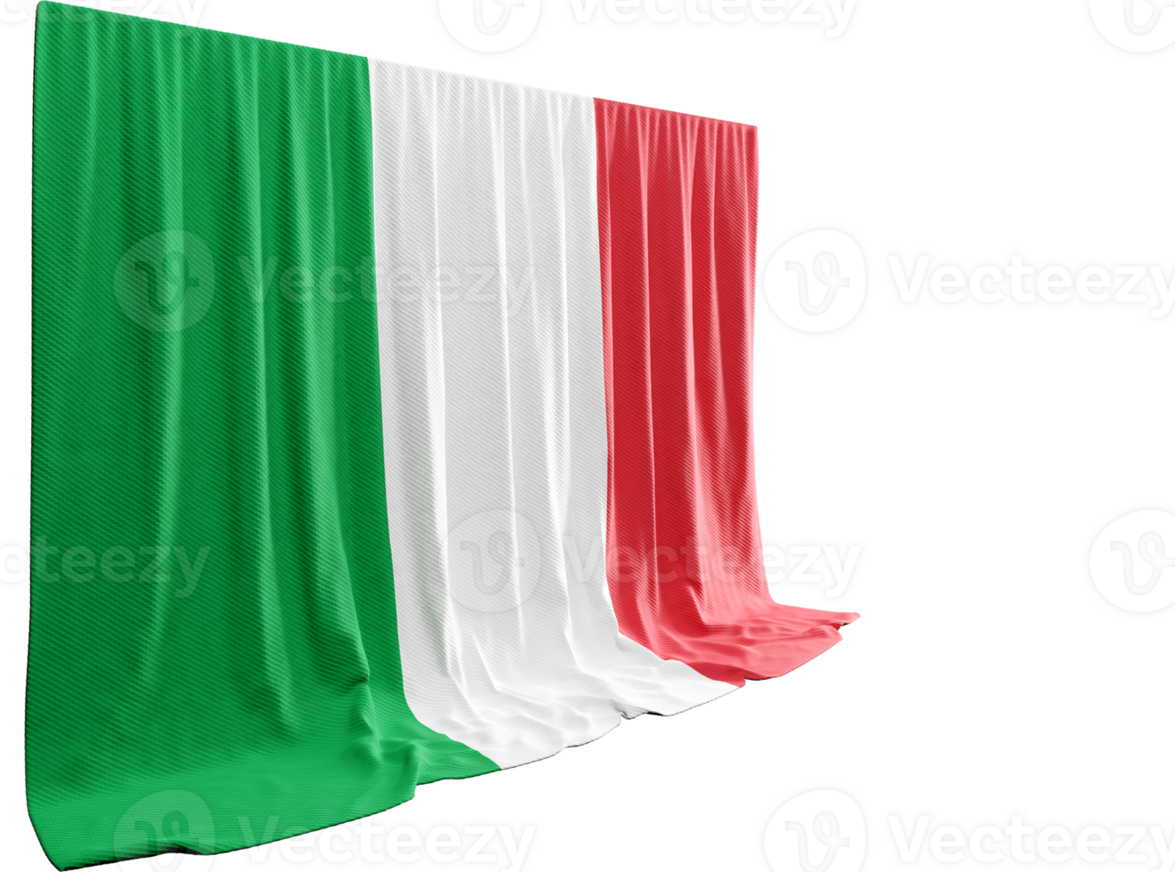 Italiaans vlag gordijn in 3d renderen italië tijdloos elegantie png