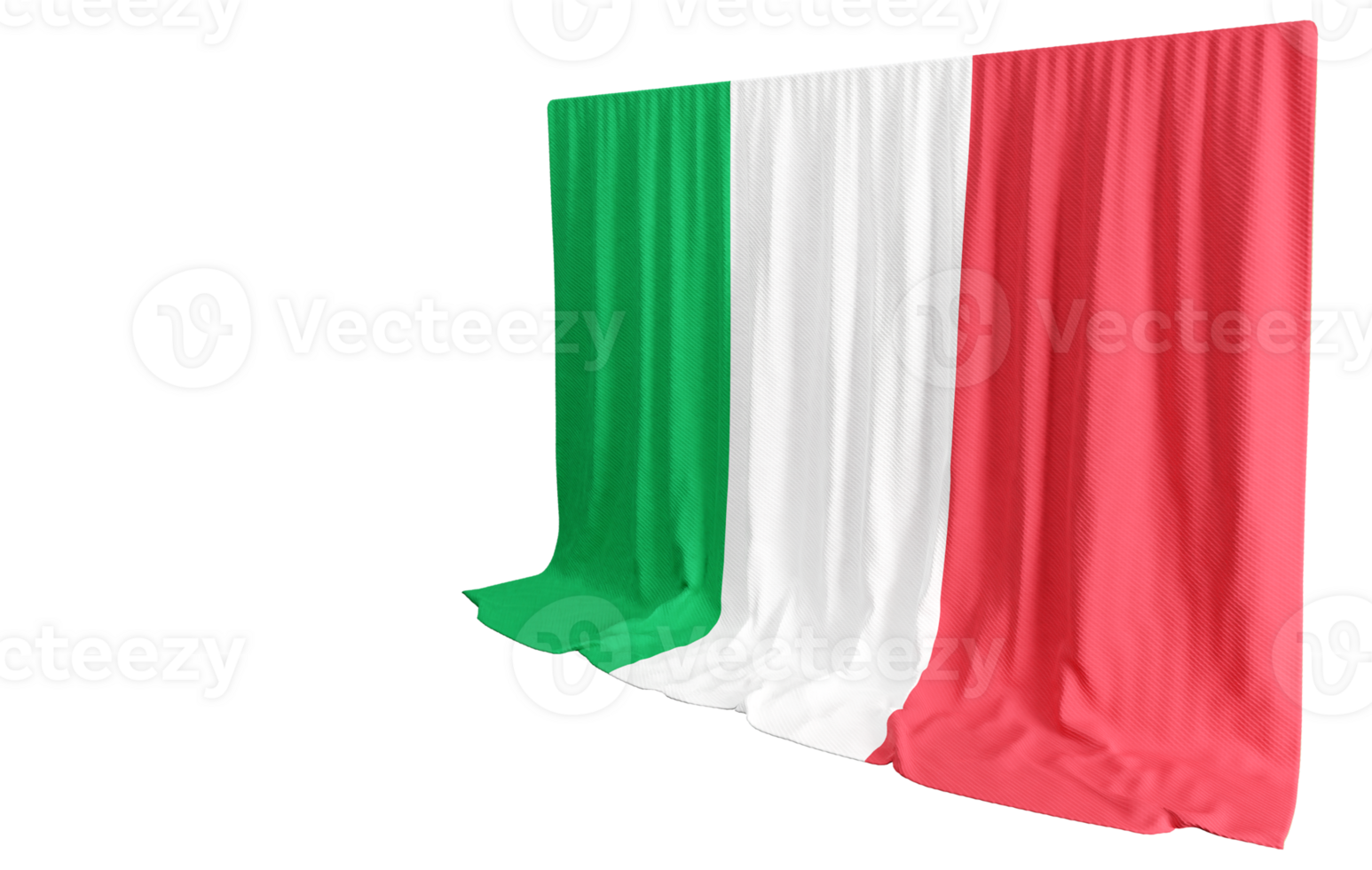 Italian Flag Curtain in 3D Rendering Italy's Timeless Elegance png