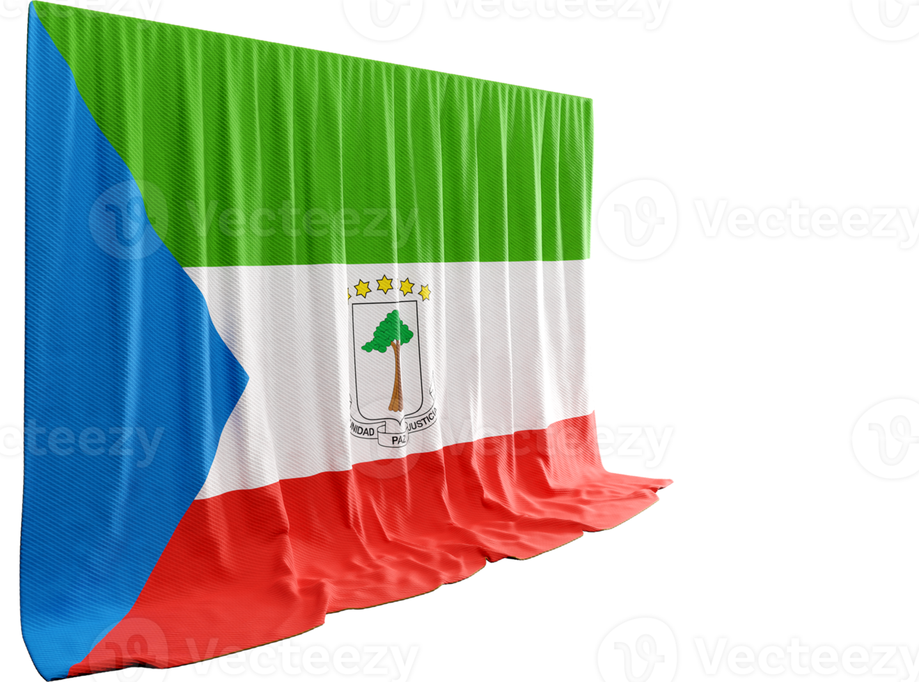 Equatorial Flag Curtain in 3D Rendering Embracing Equatorial Guinea's Diversity png
