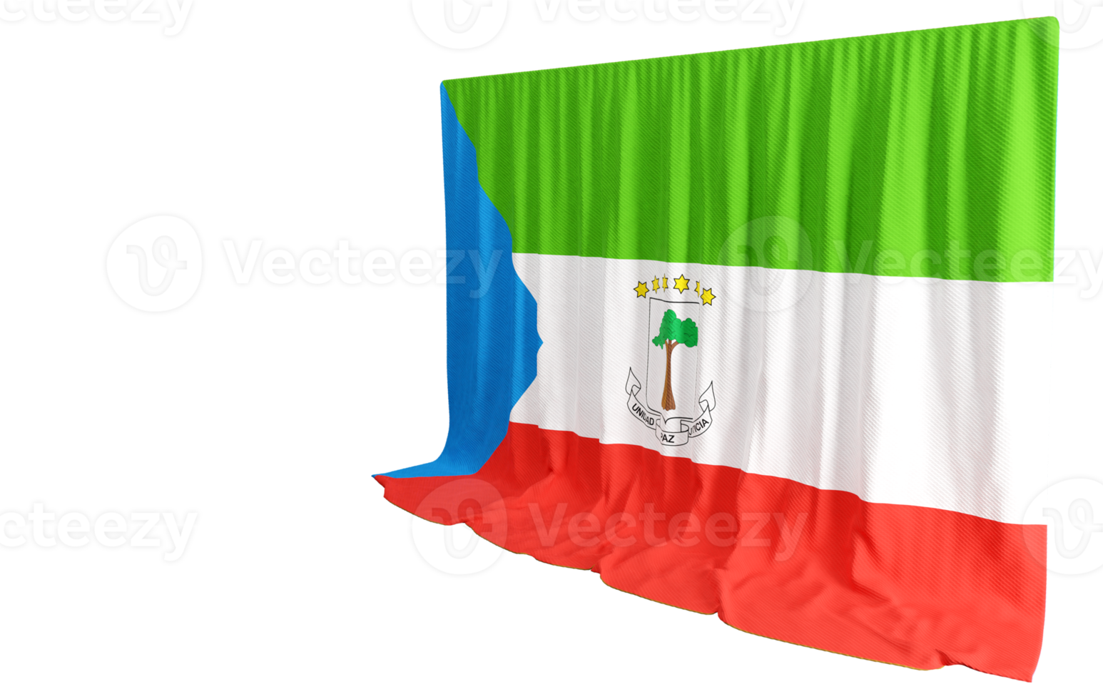 Equatorial Flag Curtain in 3D Rendering Embracing Equatorial Guinea's Diversity png