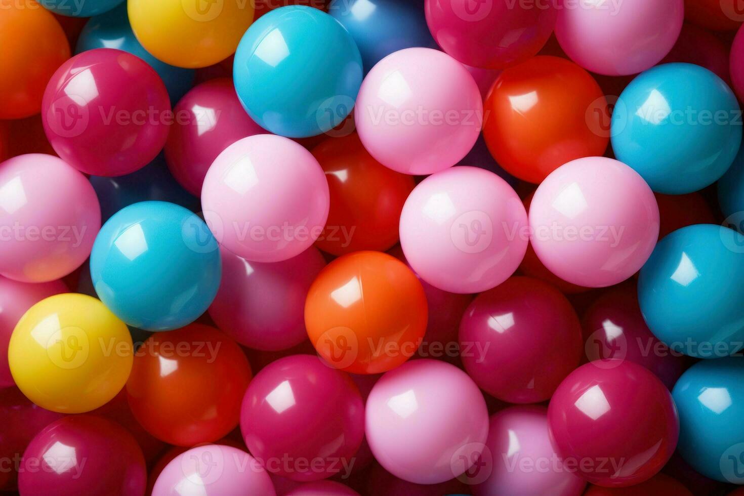Colorful plastic balls modern. Generate Ai photo