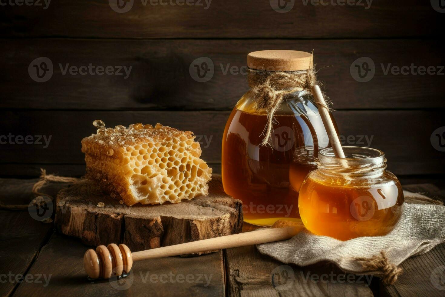 Jar honey. Generate Ai photo