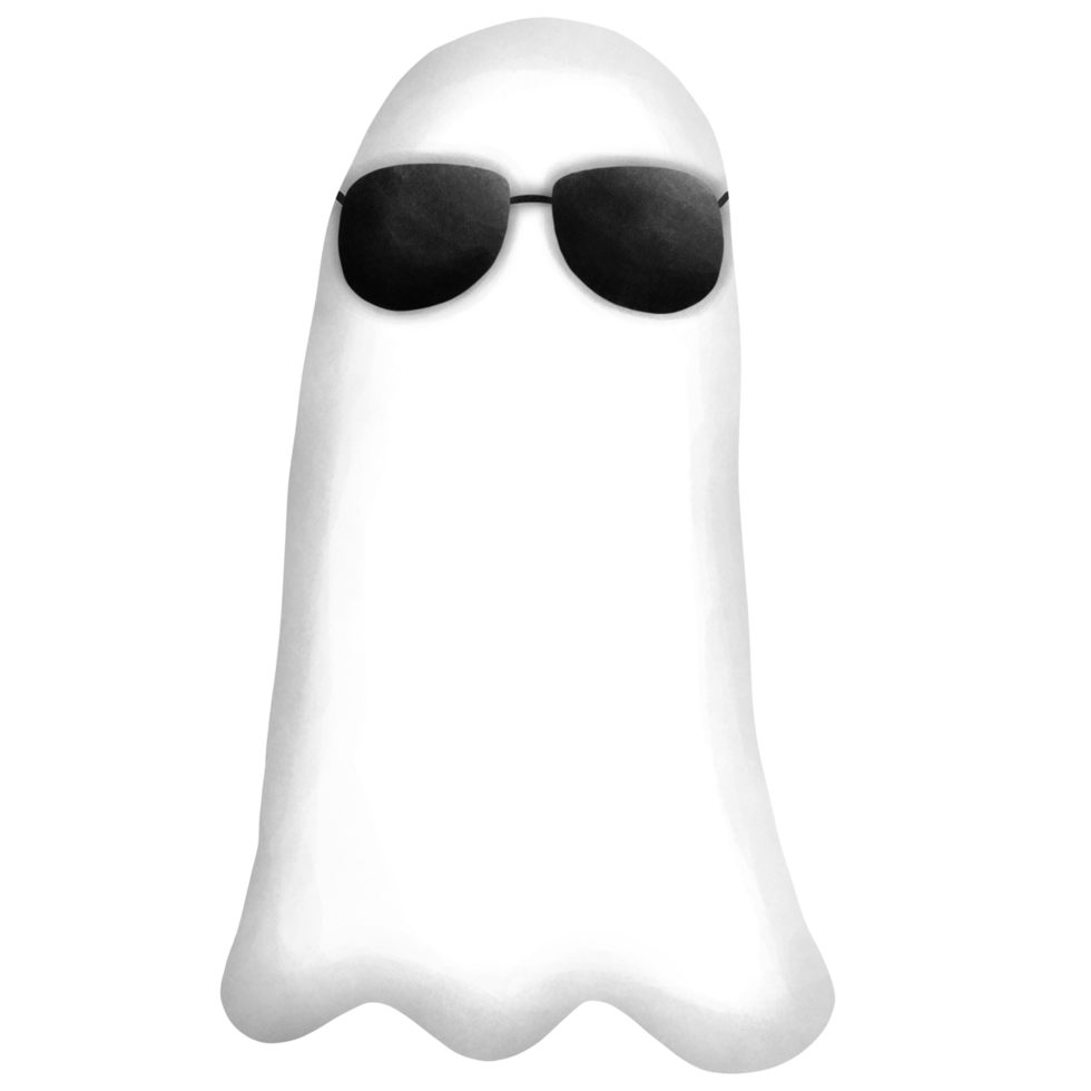 Watercolor cute halloween ghost isolate items design png