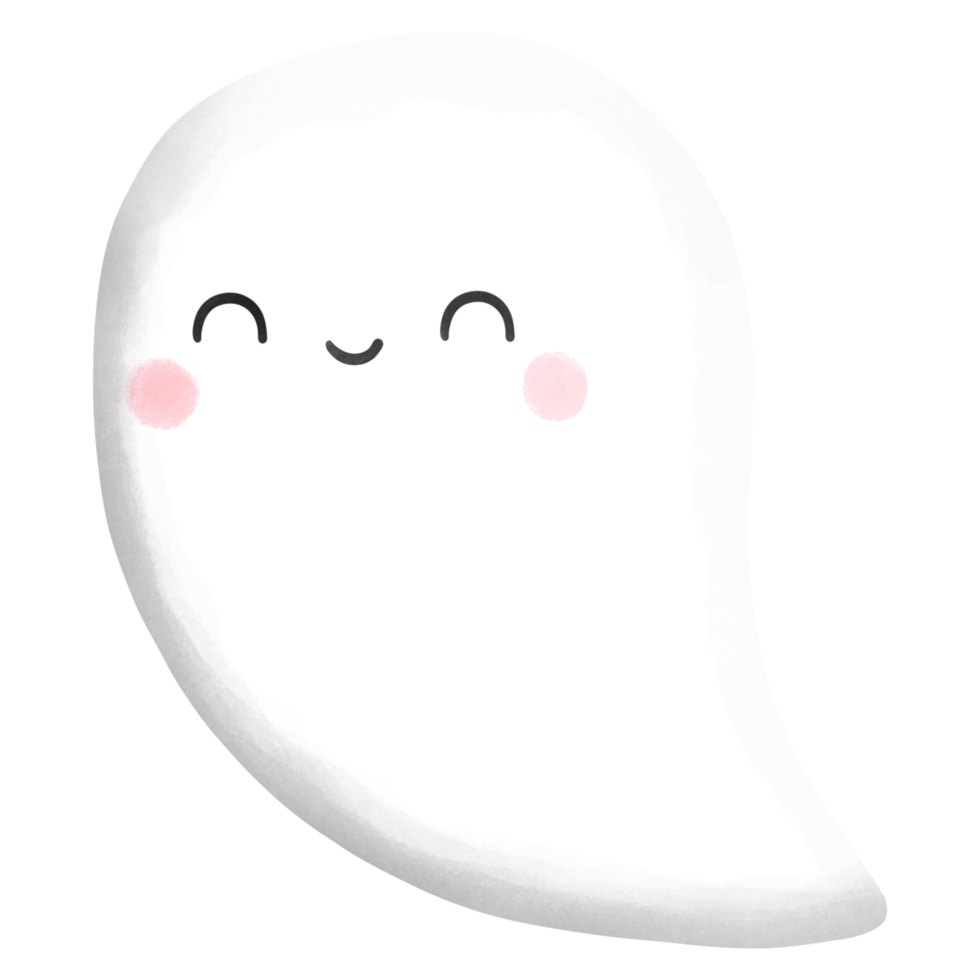 Watercolor cute halloween ghost isolate items design png