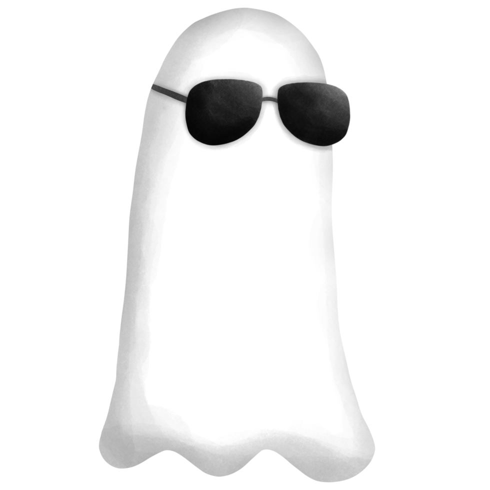 Watercolor cute halloween ghost isolate items design png
