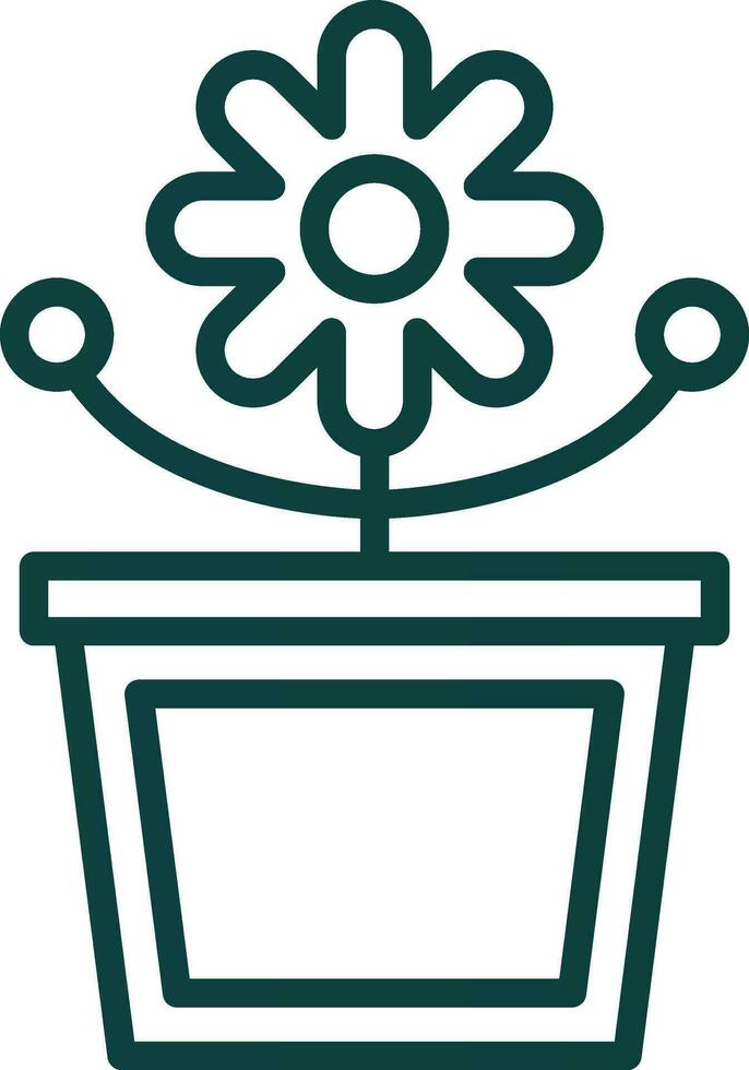 Flower Pot Vector Icon Design