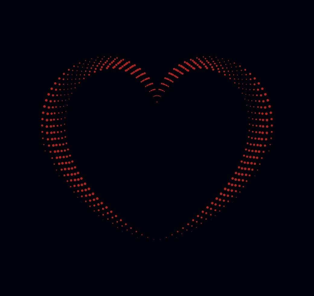 a red heart shape made by dots on a black background, cs sleek heart vectors heart vector defined heart graphics heart symbol minimalistic heart designs
