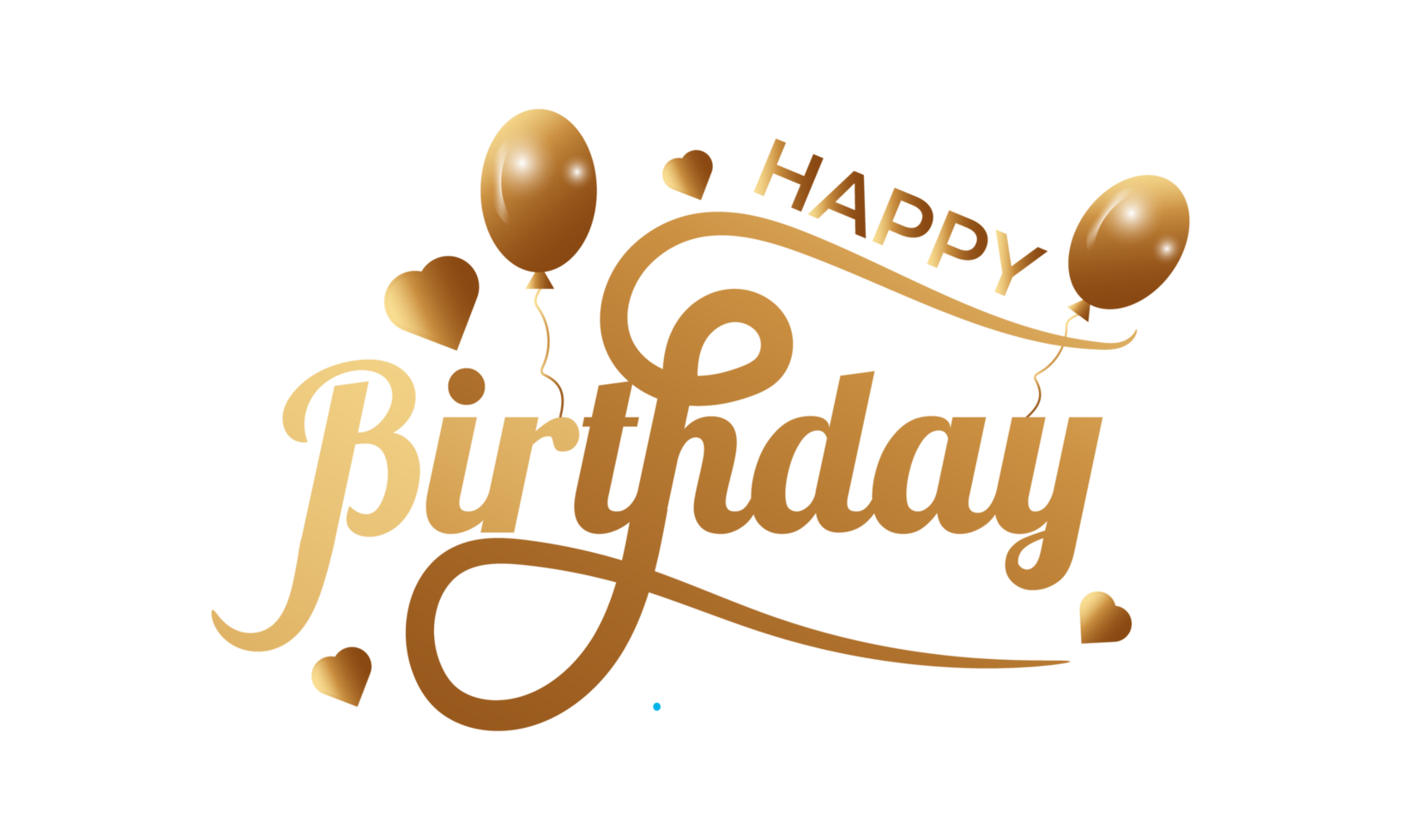 Happy birthday golden text  Typography  clipart png