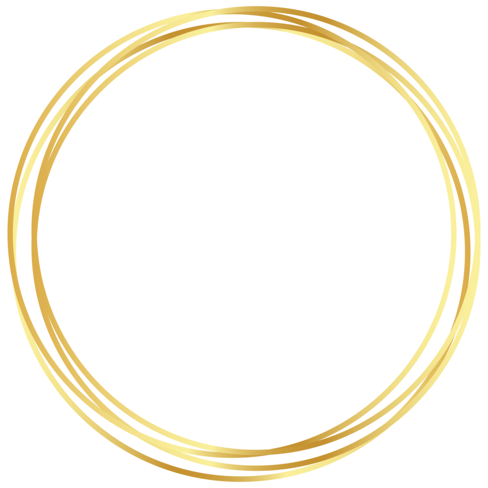 Golden circle frame border clipart png